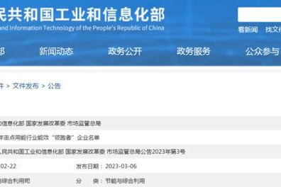 2022年石化行業合成氨、甲醇、現代煤化工能效領跑者